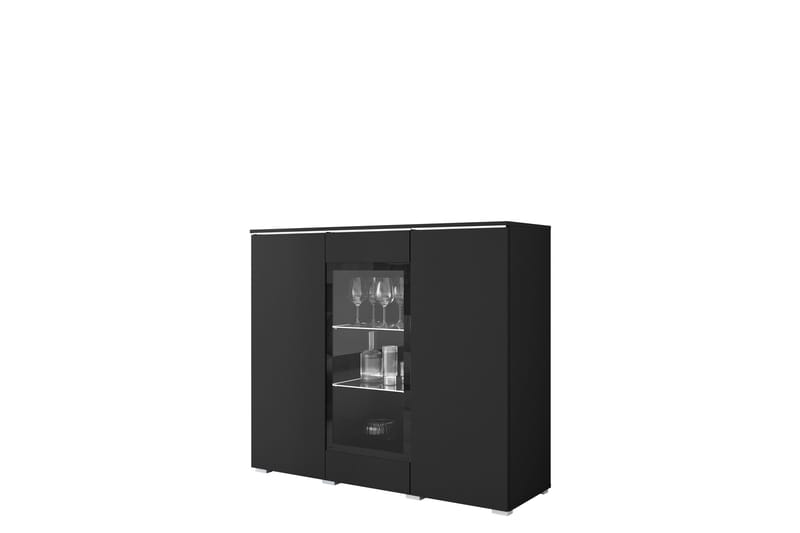 Sherie Vitrineskap 120 cm i Tre, Svart