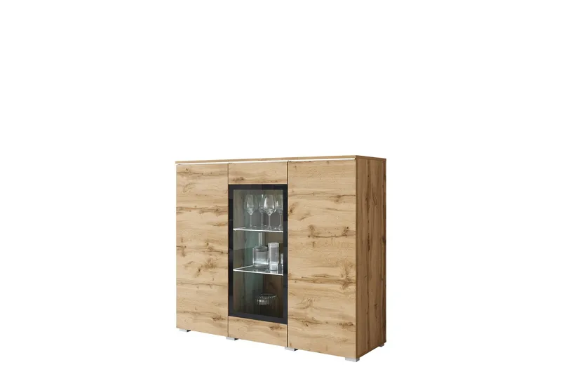 Sherie Vitrineskap 120x104 cm, Brun