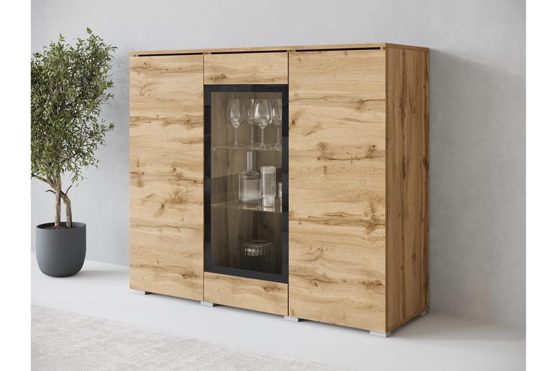 Sherie Vitrineskap 120x104 cm - Brun - Oppbevaring - Skap - Vitrineskap