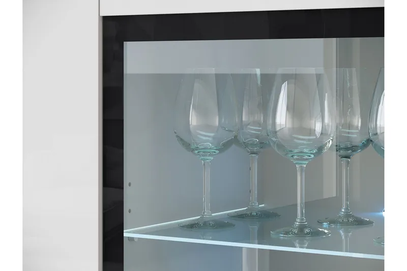 Sherie Vitrineskap 120x104 cm - Hvit - Oppbevaring - Skap - Vitrineskap