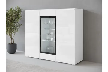 Sherie Vitrineskap 120x104 cm - Hvit - Oppbevaring - Skap - Vitrineskap