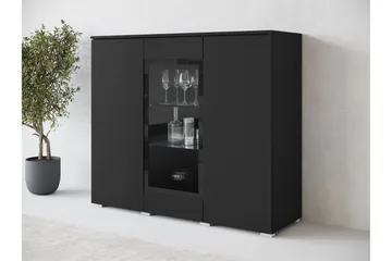 Sherie Vitrineskap 120x104 cm - Svart - Oppbevaring - Skap - Vitrineskap