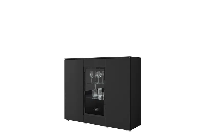 Sherie Vitrineskap 120x104 cm, Svart