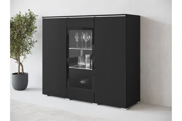 Sherie Vitrineskap 120x104 cm - Svart - Oppbevaring - Skap - Vitrineskap