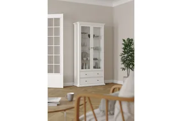 Shoiba Vitrineskap 96x201 cm - Hvit - Oppbevaring - Skap - Vitrineskap