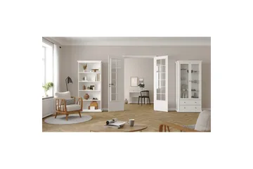 Shoiba Vitrineskap 96x201 cm - Hvit - Oppbevaring - Skap - Vitrineskap