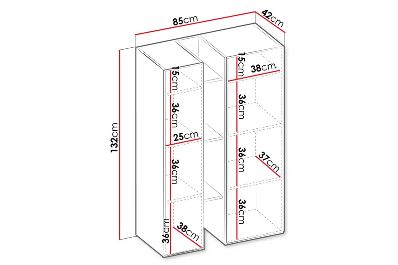 Sigma Highboard - Hvit - Oppbevaring - Skap - Oppbevaringsskap