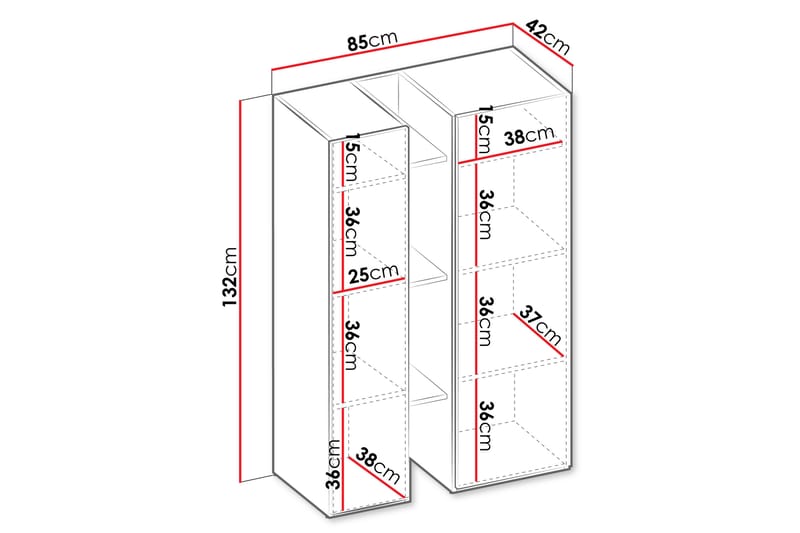 Sigma Highboard - Hvit - Oppbevaring - Skap - Oppbevaringsskap