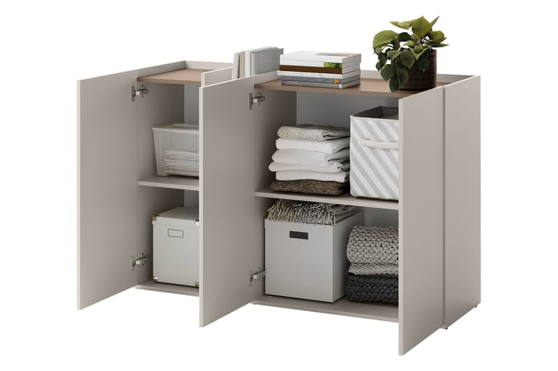 Sigma Highboard - Lys Grå/Beige - Oppbevaring - Skap - Oppbevaringsskap