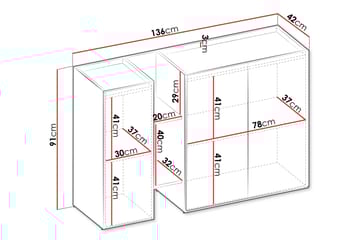 Sigma Highboard - Lys Grå/Beige - Oppbevaring - Skap - Oppbevaringsskap