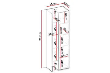 Sigma Highboard - Lys Grå/Beige - Oppbevaring - Skap - Oppbevaringsskap