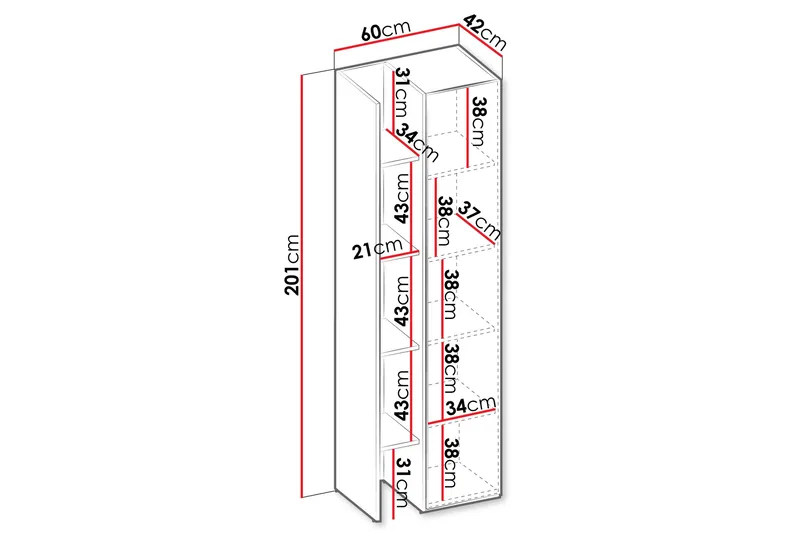 Sigma Highboard - Lys Grå/Beige - Oppbevaring - Skap - Oppbevaringsskap