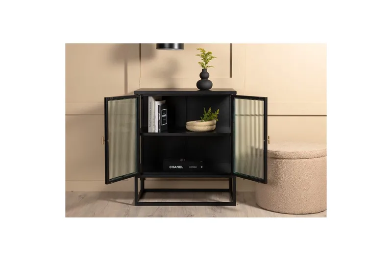 Skap Garis Lav Svart - Oppbevaring - Skap - Vitrineskap