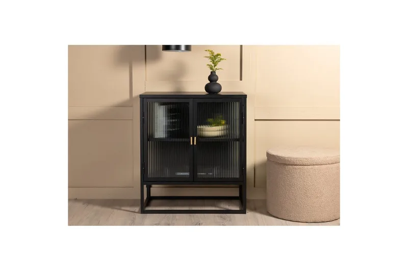 Skap Garis Lav Svart - Oppbevaring - Skap - Vitrineskap