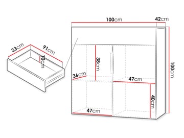 skap Kommode 2D1S KERKIN beige - Oppbevaring - Skap - Oppbevaringsskap