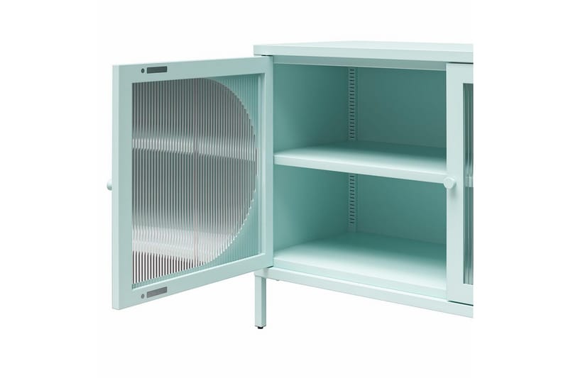 Skap Luna 100x40x64 cm, Himmelblå - 100x40x64 cm, Himmelblå - Oppbevaring - Skap - Vitrineskap