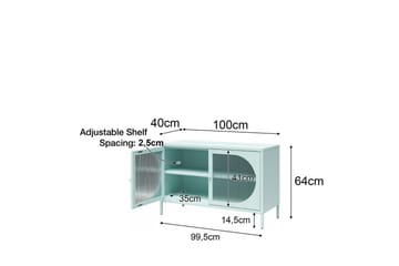 Skap Luna 100x40x64 cm, Svart - 100x40x64 cm, Svart - Oppbevaring - Skap - Vitrineskap