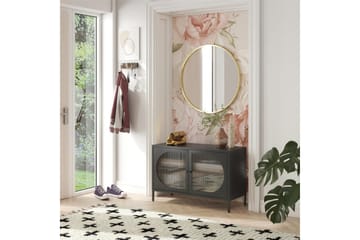 Skap Luna 100x40x64 cm, Svart - 100x40x64 cm, Svart - Oppbevaring - Skap - Vitrineskap