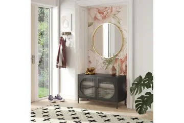 Skap Luna 100x40x64 cm, Svart - 100x40x64 cm, Svart - Oppbevaring - Skap - Vitrineskap