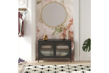 Skap Luna 100x40x64 cm, Svart - 100x40x64 cm, Svart - Oppbevaring - Skap - Vitrineskap