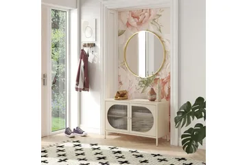 Skap Luna 100x40x64 cm, Pergament - 100x40x64 cm, Pergament - Oppbevaring - Skap - Vitrineskap