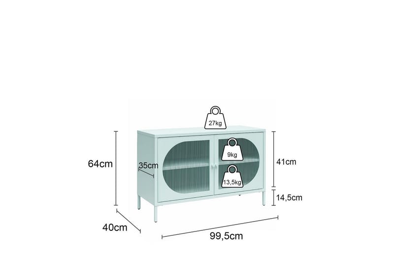 Skap Luna 100x40x64 cm, Pergament - 100x40x64 cm, Pergament - Oppbevaring - Skap - Oppbevaringsskap - Sikkerhetsskap - Medisinskap