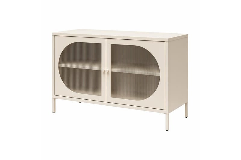 Skap Luna 100x40x64 cm, Pergament - 100x40x64 cm, Pergament - Oppbevaring - Skap - Vitrineskap