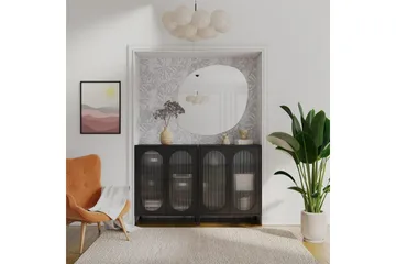 Skap Luna 80x40x102 cm, Svart - 80x40x102 cm, Svart - Oppbevaring - Skap - Vitrineskap