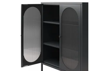 Skap Luna 80x40x102 cm, Svart - 80x40x102 cm, Svart - Oppbevaring - Skap - Vitrineskap