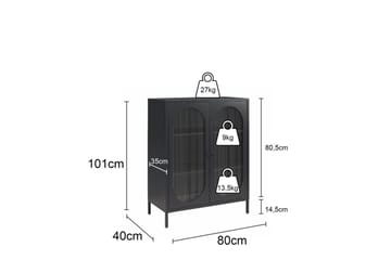 Skap Luna 80x40x102 cm, Svart - 80x40x102 cm, Svart - Oppbevaring - Skap - Oppbevaringsskap - Sikkerhetsskap - Medisinskap