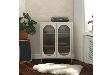 Skap Luna 80x40x102 cm, Pergament - 80x40x102 cm, Pergament - Oppbevaring - Skap - Vitrineskap