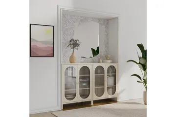 Skap Luna 80x40x102 cm, Pergament - 80x40x102 cm, Pergament - Oppbevaring - Skap - Vitrineskap