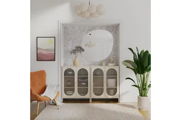 Skap Luna 80x40x102 cm, Pergament - 80x40x102 cm, Pergament - Oppbevaring - Skap - Vitrineskap