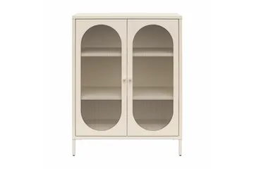 Skap Luna 80x40x102 cm, Pergament - 80x40x102 cm, Pergament - Oppbevaring - Skap - Vitrineskap