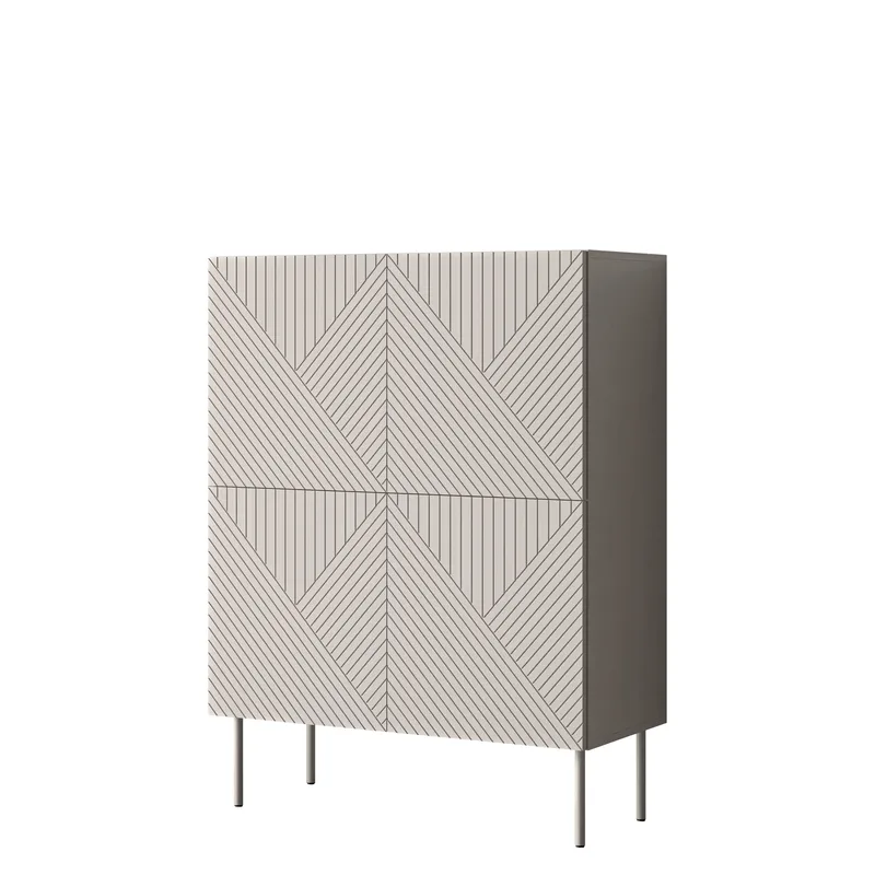 skap NO_BRAND Kommode ART DECO 4D beige