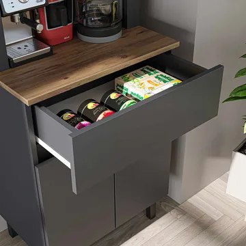 Skap til kaffebar Kalune Design Ledli (60 x 179 x 41,8 cm) Antrasitt - Oppbevaring - Skap - Barskap