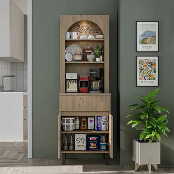 Skap til kaffebar Kalune Design Ledli (60 x 179 x 41,8 cm) Atlantic Pine - Oppbevaring - Skap - Barskap