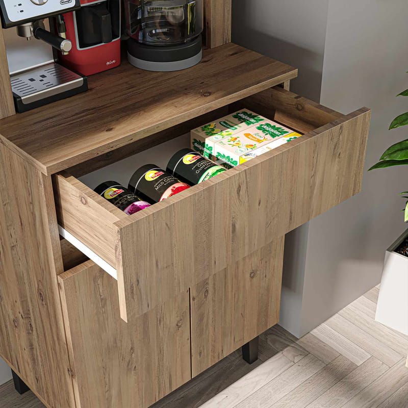 Skap til kaffebar Kalune Design Ledli (60 x 179 x 41,8 cm) Atlantic Pine - Oppbevaring - Skap - Barskap