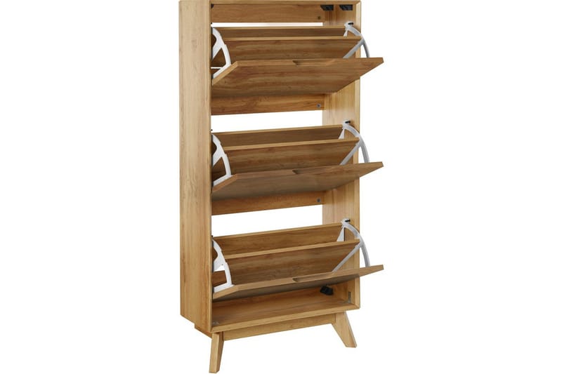 Skoplagring Ezra 3 klaffer 60x24x125 cm, Wotan eik - 60x24x125 cm, Wotan eik - Oppbevaring - Skap - Oppbevaringsskap