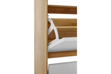 Skoplagring Ezra 3 klaffer 60x24x125 cm, Wotan eik/hvit - 60x24x125 cm, Wotan eik/hvit - Oppbevaring - Skap - Oppbevaringsskap