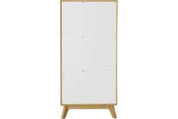 Skoplagring Ezra 3 klaffer 60x24x125 cm, Wotan eik/hvit - 60x24x125 cm, Wotan eik/hvit - Oppbevaring - Skap - Oppbevaringsskap