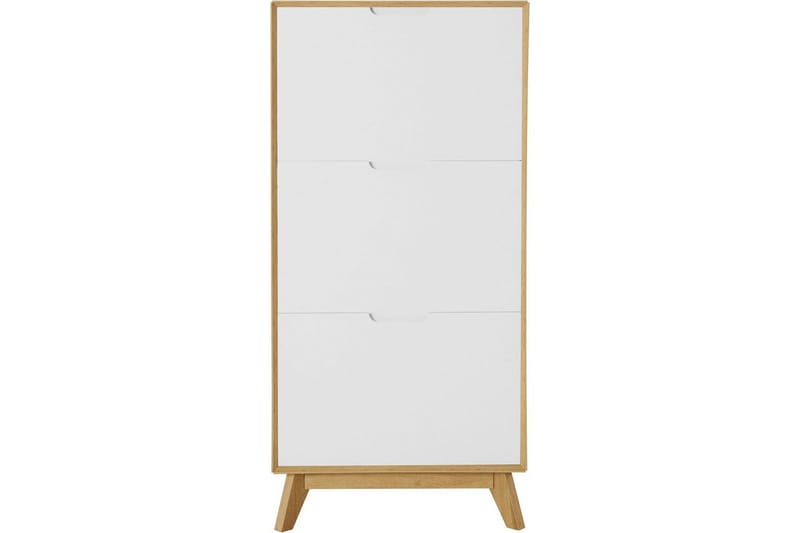 Skoplagring Ezra 3 klaffer 60x24x125 cm, Wotan eik/hvit - 60x24x125 cm, Wotan eik/hvit - Oppbevaring - Skap - Oppbevaringsskap