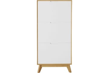 Skoplagring Ezra 3 klaffer 60x24x125 cm, Wotan eik/hvit - 60x24x125 cm, Wotan eik/hvit - Oppbevaring - Skap - Oppbevaringsskap