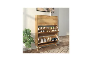 Skoplagring Ezra 3 klaffer 89x24x125 cm, Wotan eik - 89x24x125 cm, Wotan eik - Oppbevaring - Skap - Oppbevaringsskap