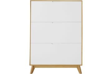 Skoplagring Ezra 3 klaffer 89x24x125 cm, Wotan eik/hvit - 89x24x125 cm, Wotan eik/hvit - Oppbevaring - Skap - Oppbevaringsskap