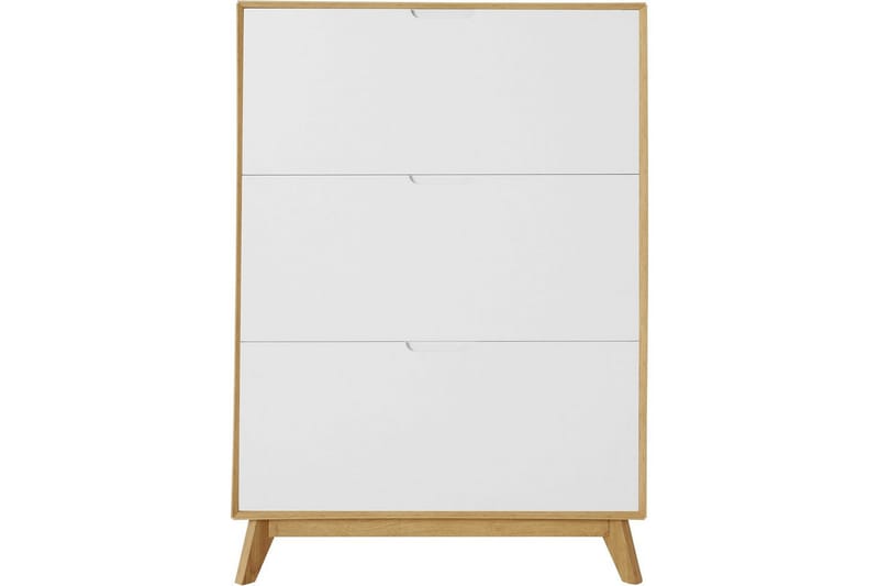 Skoplagring Ezra 3 klaffer 89x24x125 cm, Wotan eik/hvit - 89x24x125 cm, Wotan eik/hvit - Oppbevaring - Skap - Oppbevaringsskap