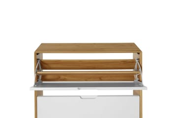Skoplagring Ezra 3 klaffer 89x24x125 cm, Wotan eik/hvit - 89x24x125 cm, Wotan eik/hvit - Oppbevaring - Skap - Oppbevaringsskap