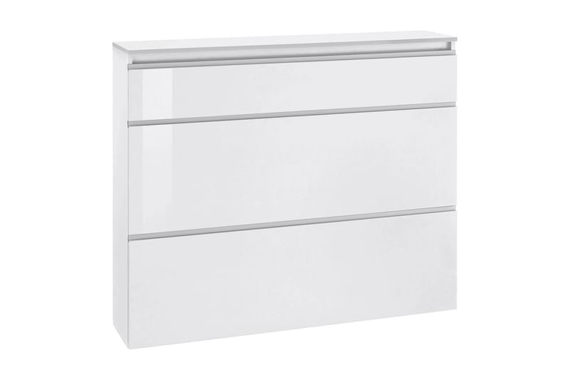 Skoskåp Magiras 60x27 cm 2 Dører + Luke - Hvit Høyglans - Skoskap - Entreoppbevaring - Oppbevaringsskap