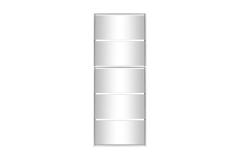 Skoskap 5 hyller speil hvit 63x17x169,5 cm - Hvit - Skoskap - Entreoppbevaring - Oppbevaringsskap