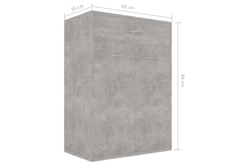 Skoskap betonggrå 60x35x84 cm sponplate - Grå - Entreoppbevaring - Skoskap - Oppbevaringsskap